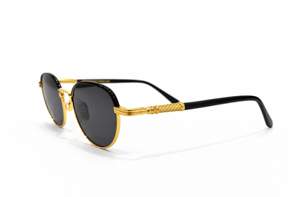 BLACK & GOLD ROUND Sunglasses