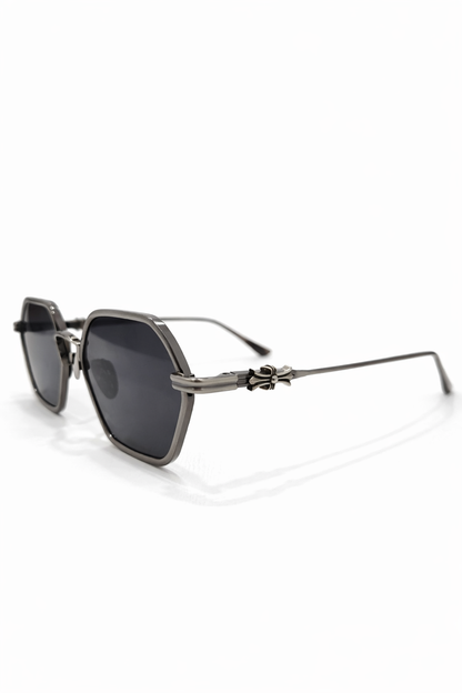 SILVER HEXAGON DARK LENS Sunglasses