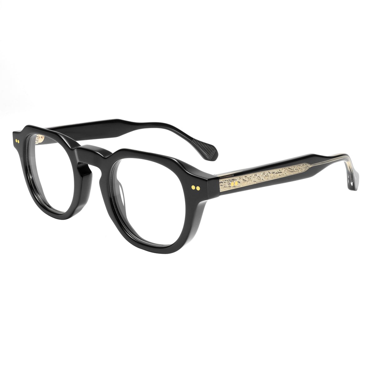 LuxOn SN40118 Retro Rivet Optical - შავი ოპტიკური ჩარჩო / black optical frame