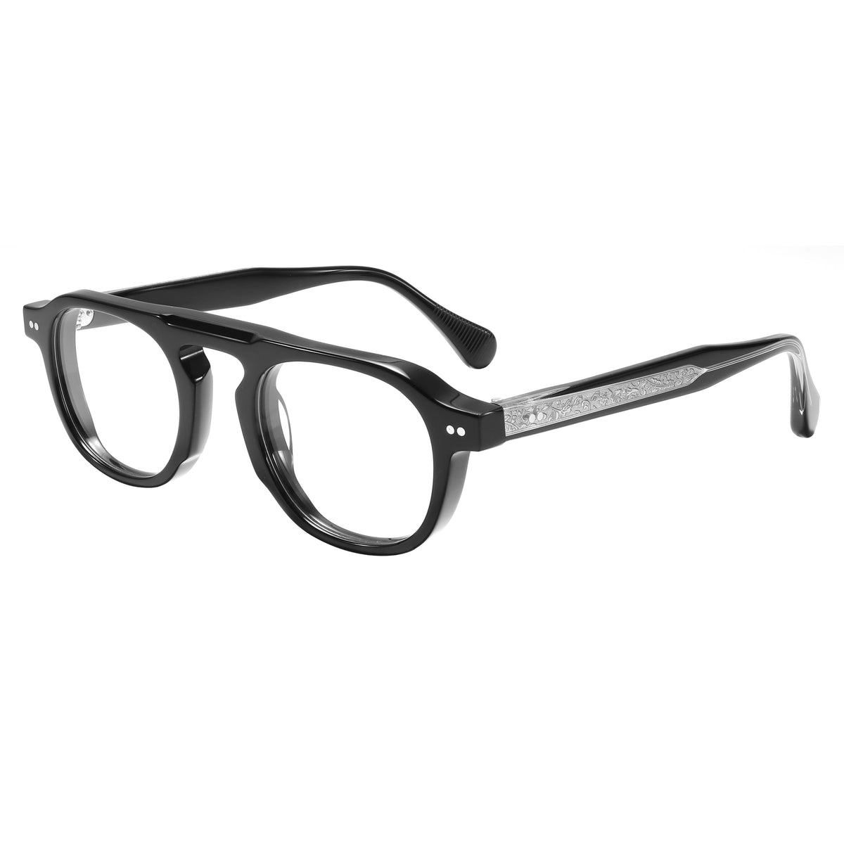 LuxOn SN40121 Retro Rivet Optical - შავი ოპტიკური ჩარჩო / black optical frame