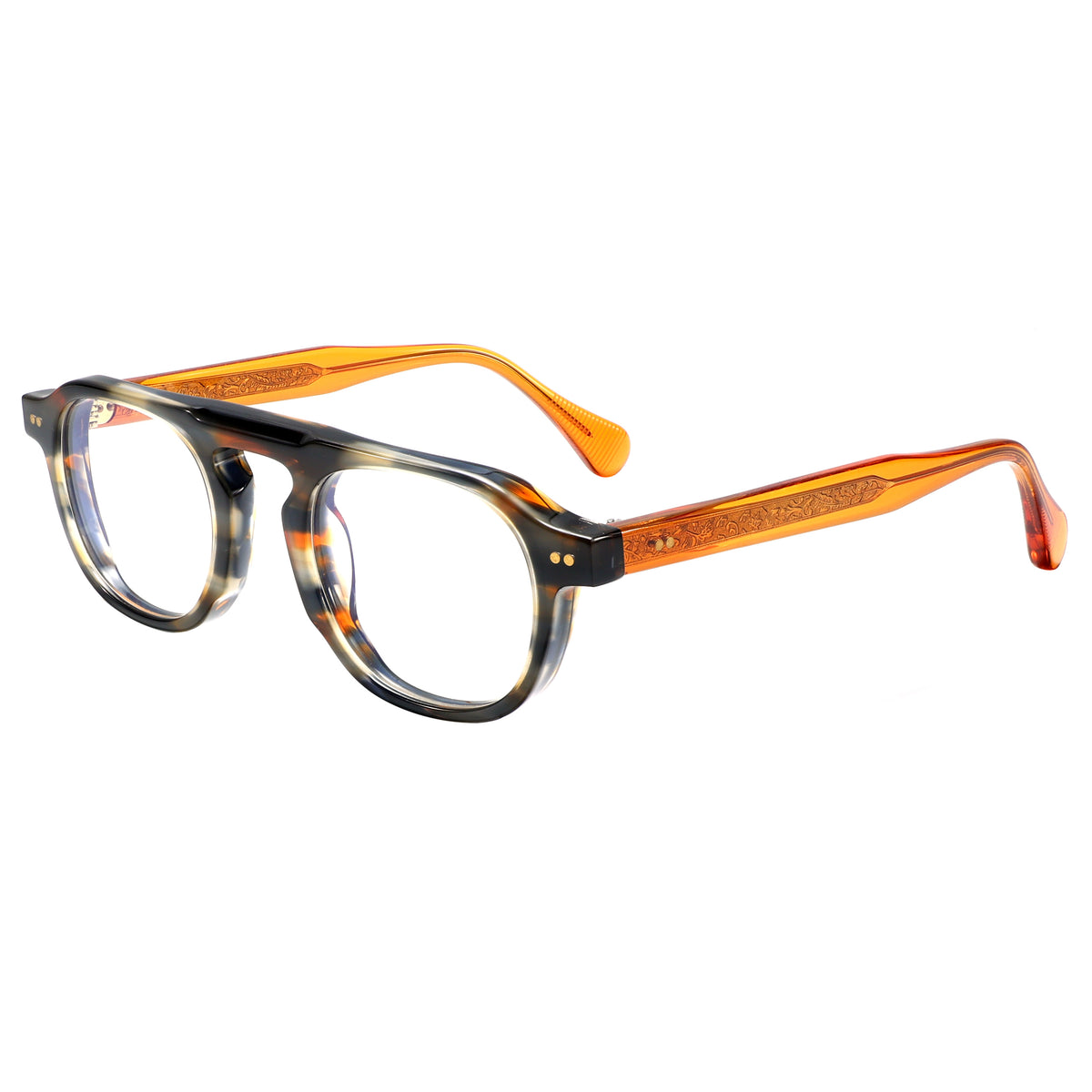 LuxOn SN40121 Retro Rivet Optical - კუს ბაკნის ეფექტი ოპტიკური ჩარჩო / tortoiseshell optical frame