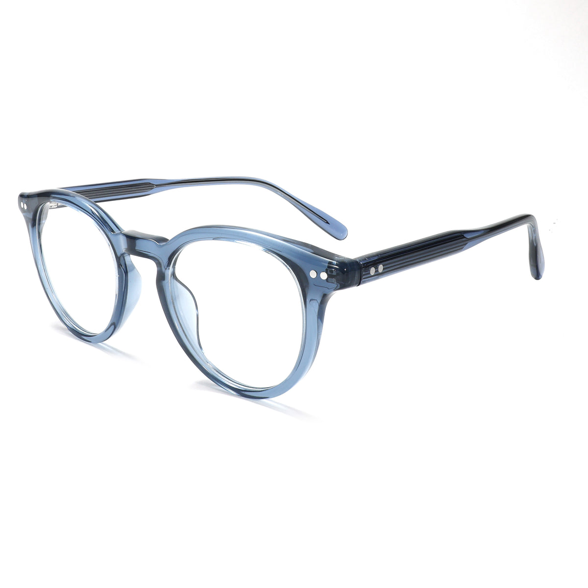 LuxOn VZ50320A Retro Rivet Classic Optical - გამჭვირვალე ლურჯი ოპტიკური ჩარჩო / transparent blue optical frame