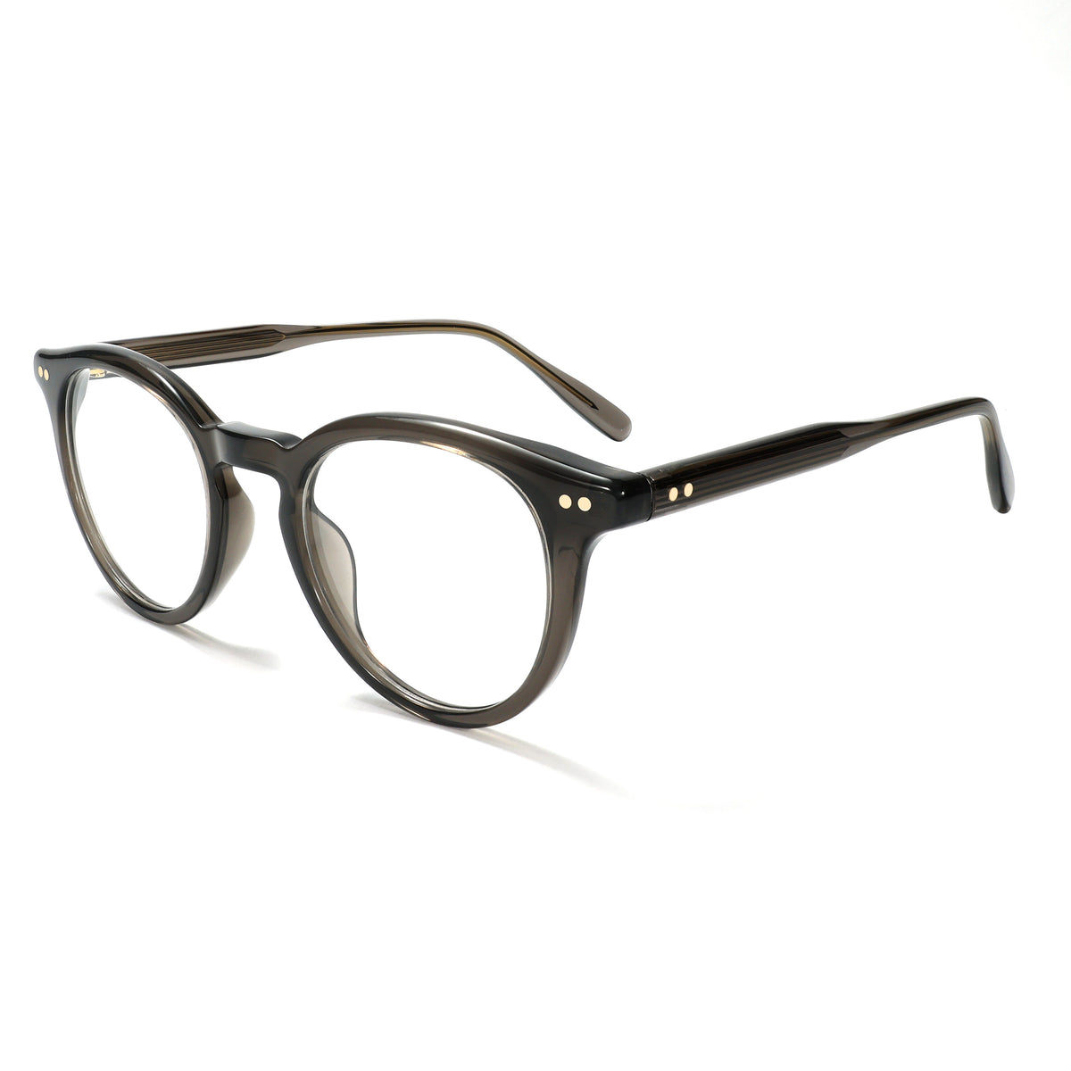 LuxOn VZ50320A Retro Rivet Classic Optical - გამჭვირვალე ყავისფერი ოპტიკური ჩარჩო / transparent brown optical frame